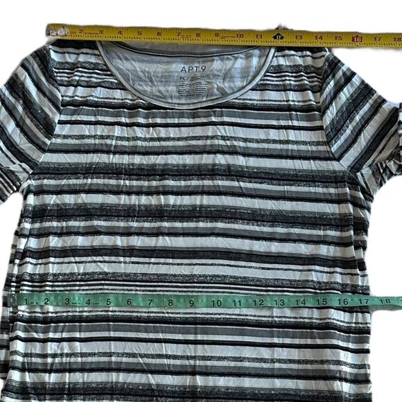 Womens Top Size Large Petite Stripes Casual Everyday Momwear - Picture 3 of 6